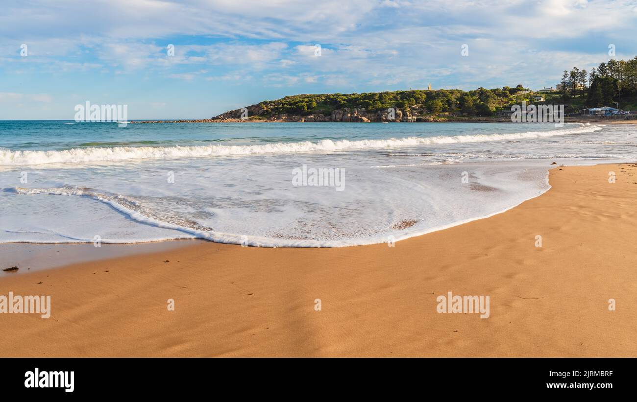 Port Elliot beach on a bright day during winter season, Fleurieu Peninsula, South Australia Stock Photo