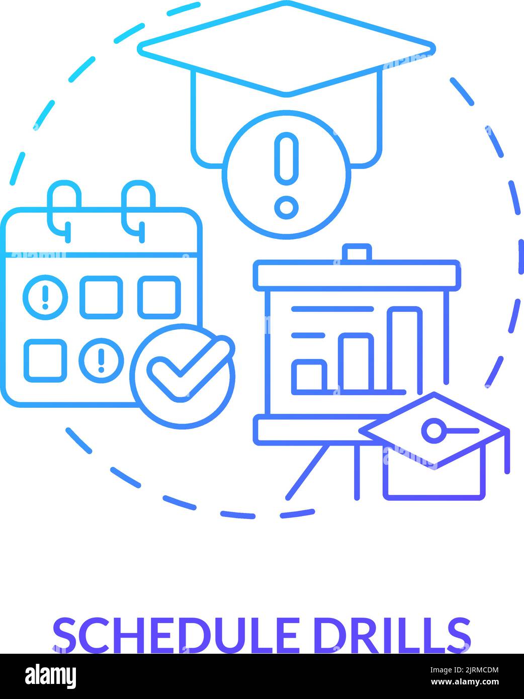 Schedule drills blue gradient concept icon Stock Vector