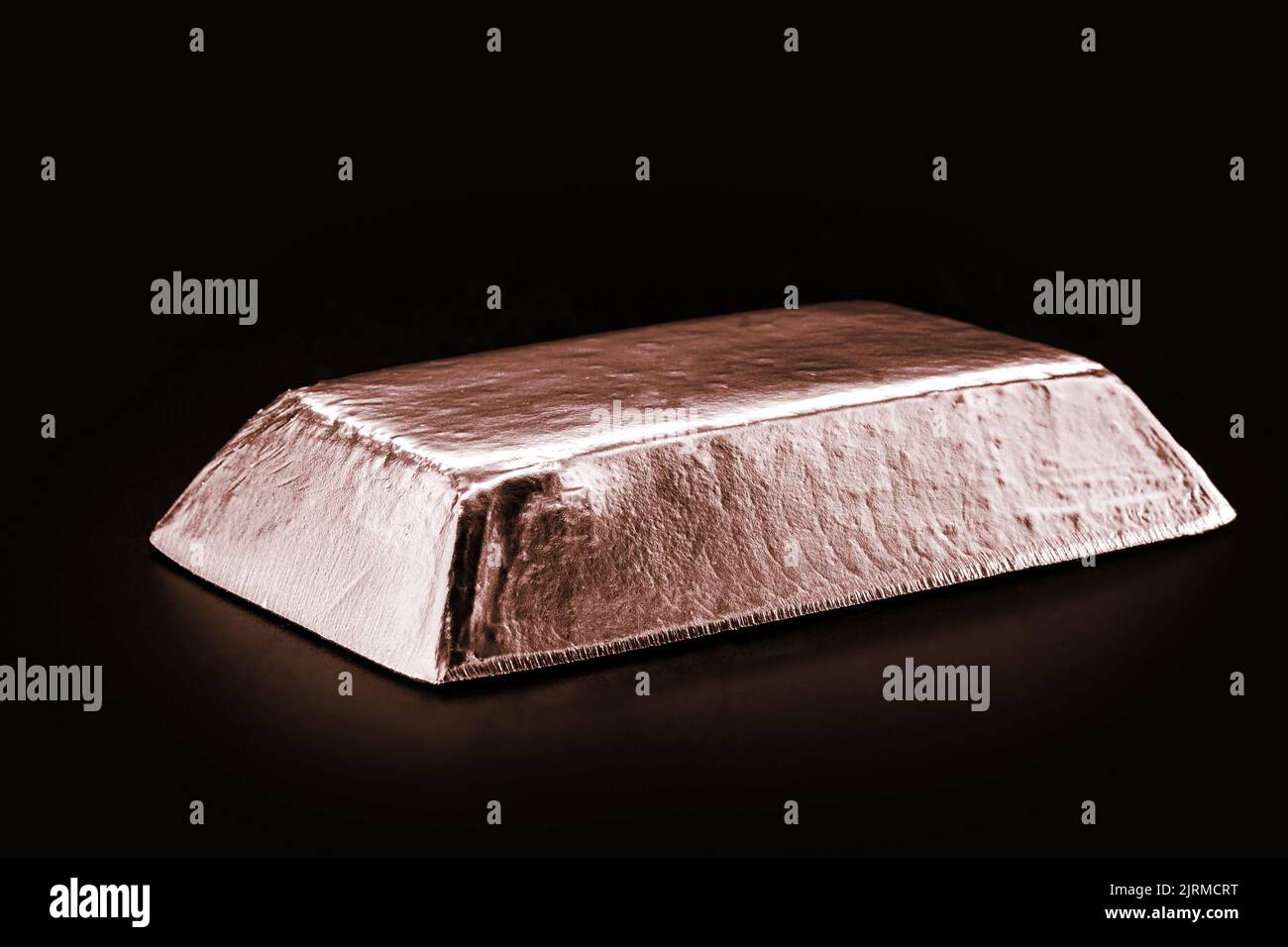 copper ore ingot, real photo, isolated black background, metallurgy