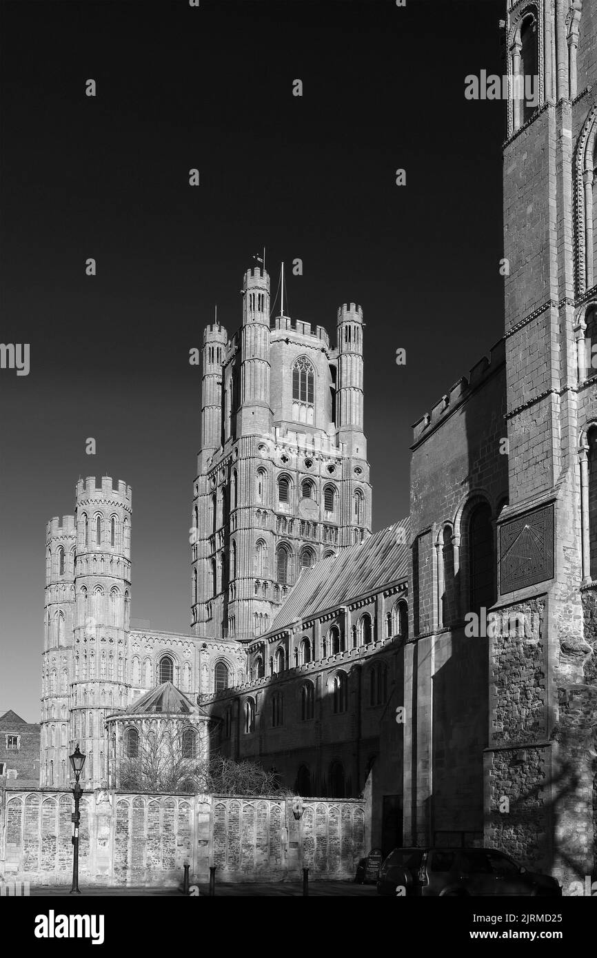 Spring view over Ely Cathedral; Ely City; Cambridgeshire; England; UK