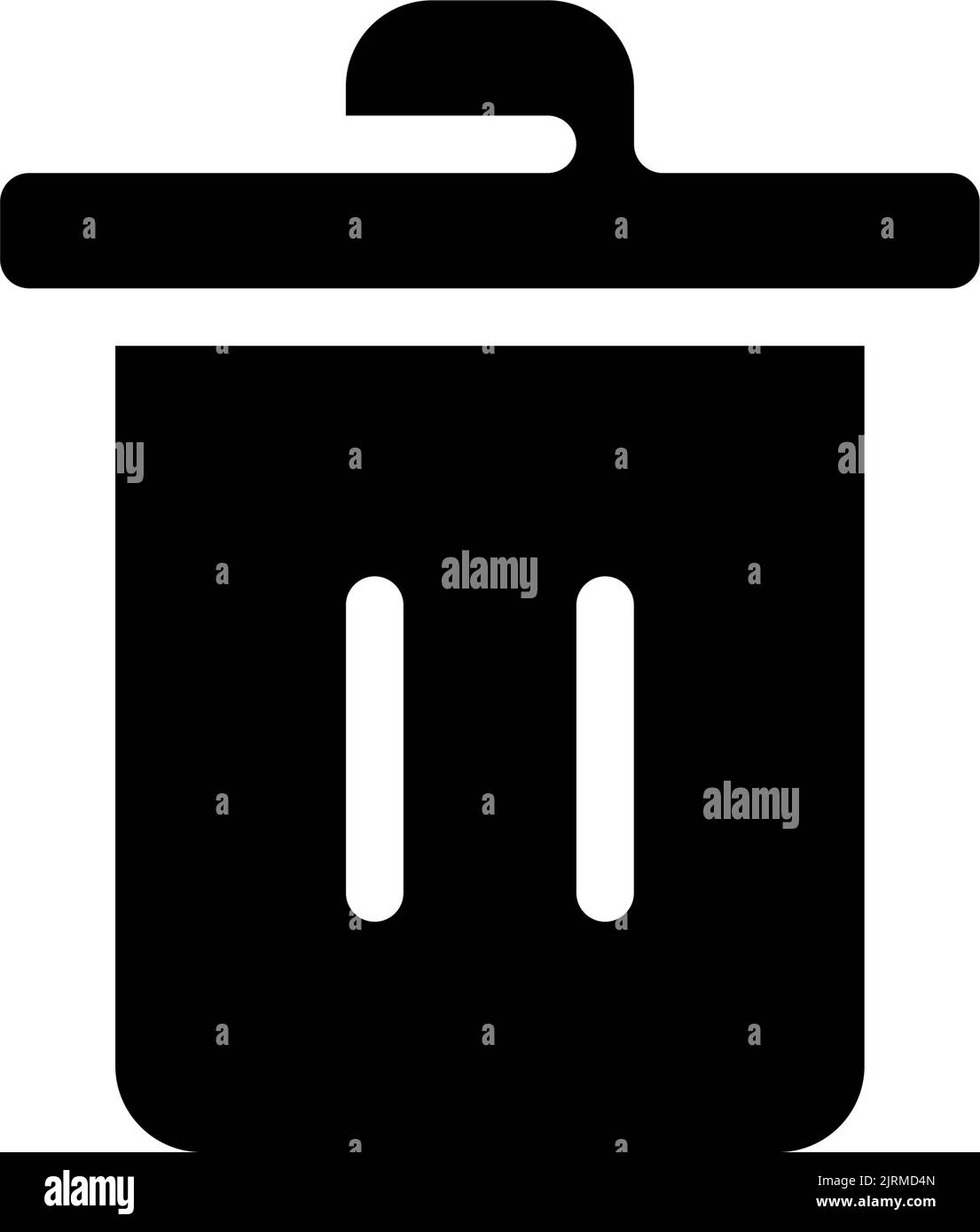 Trash can black glyph ui icon Stock Vector