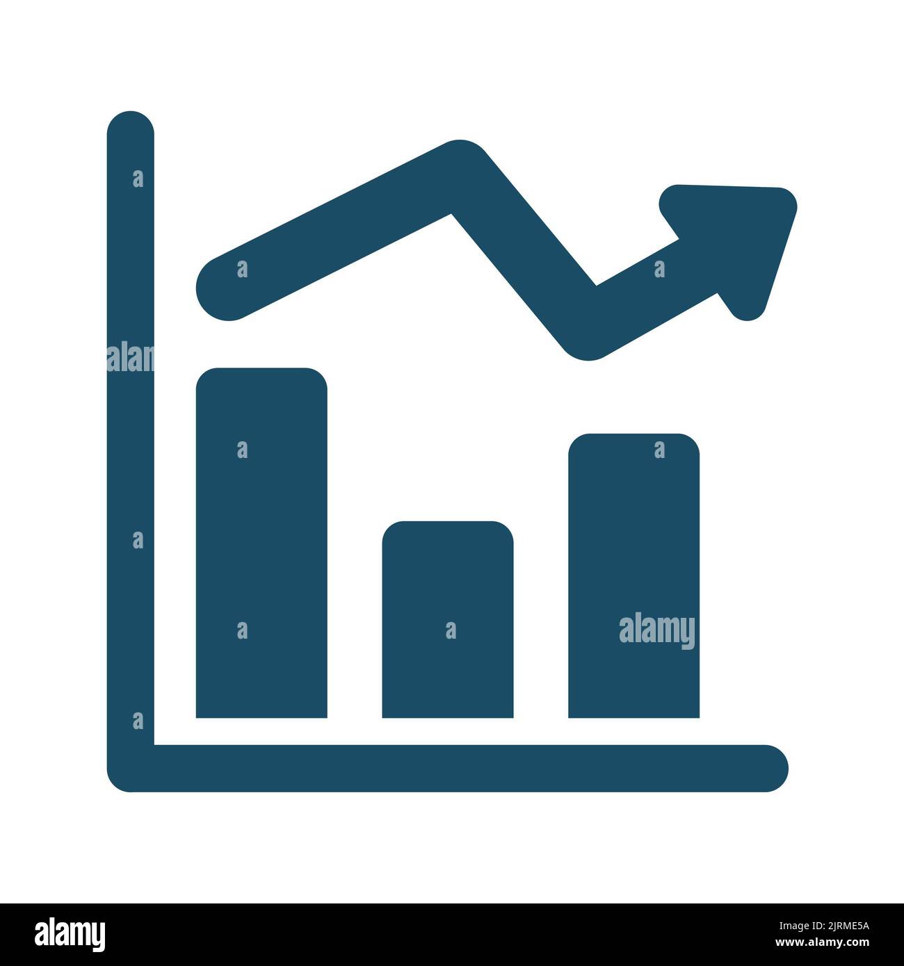 High quality dark blue flat graph chart icon. Pictogram, business ...