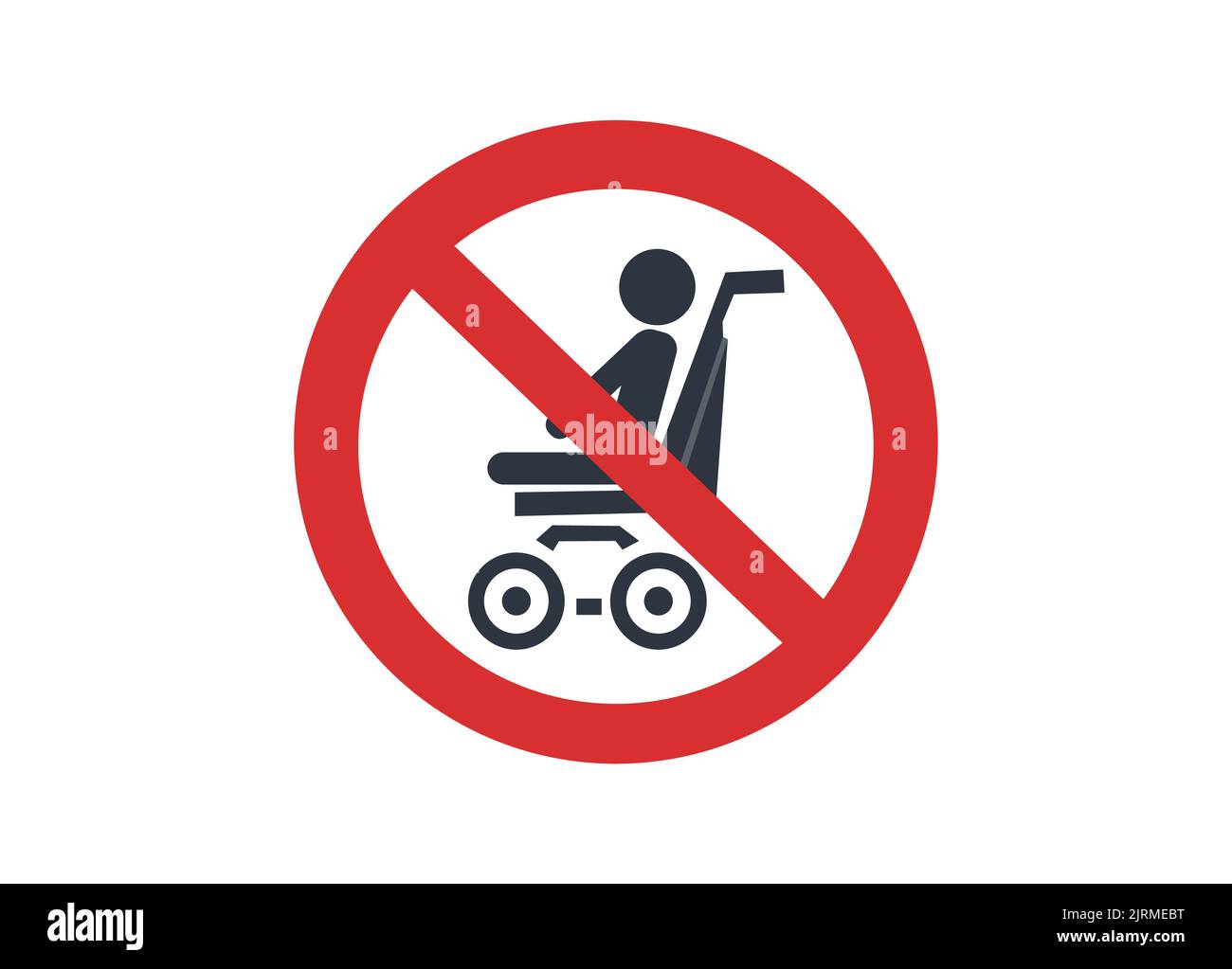 Baby trolleys or strollers are not allowed vector. Stock Vector