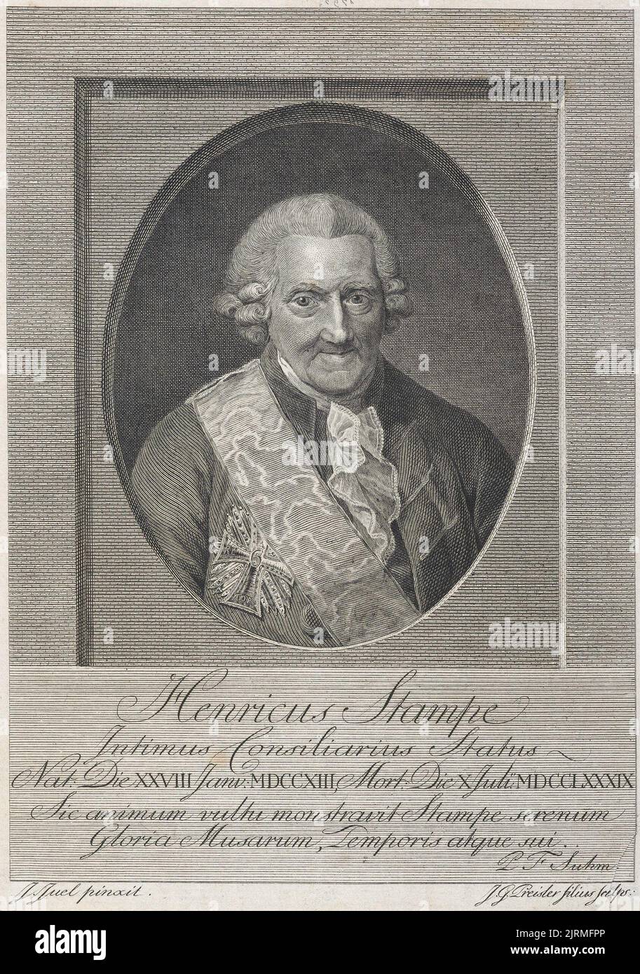 Henrik Stampe, 1793, Denmark, by Johan Preissler, Jens Juel. Gift of Bishop Monrad, 1869. Stock Photo