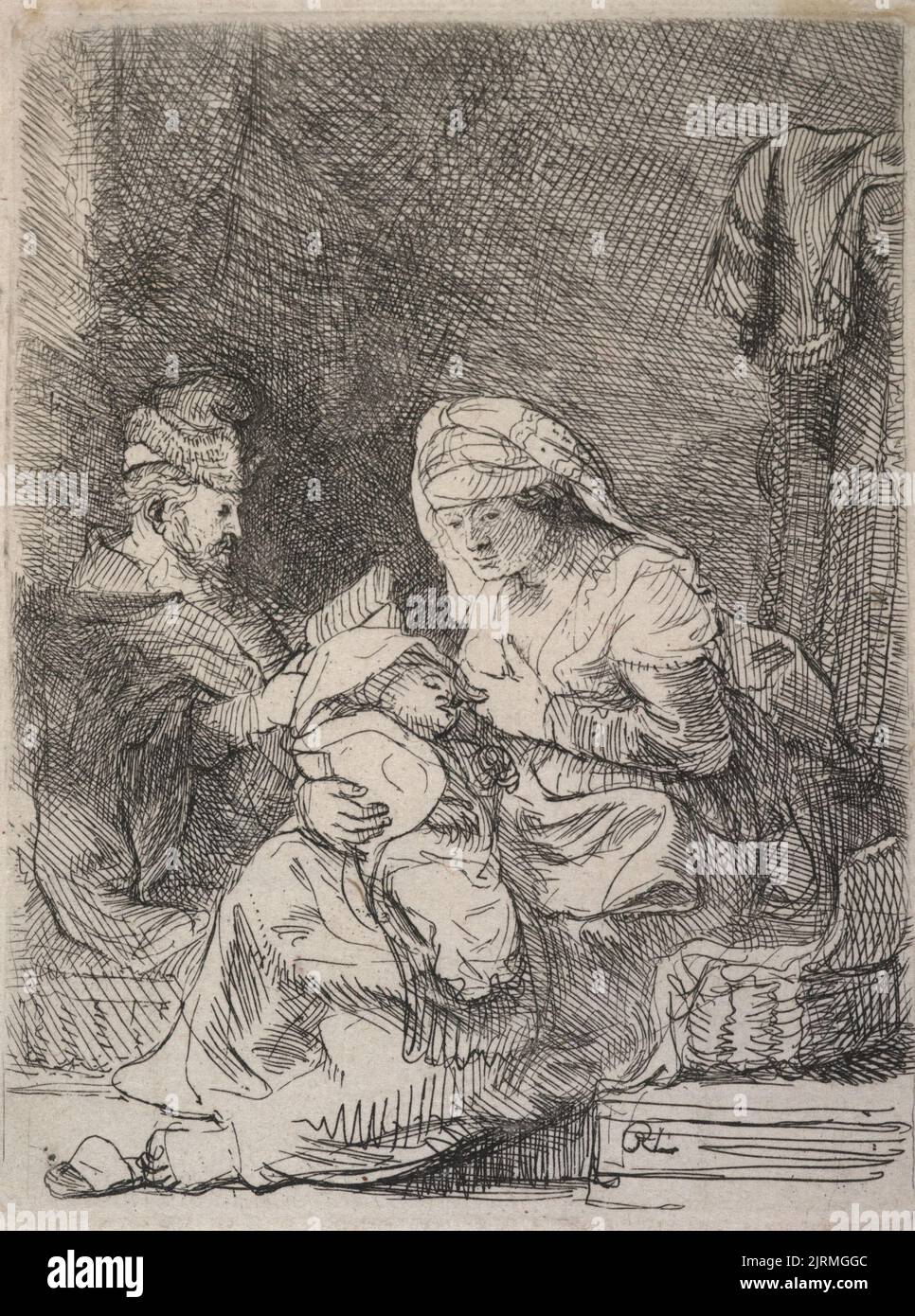 The Holy Family., circa 1632, Netherlands, by Rembrandt van Rijn. Gift ...