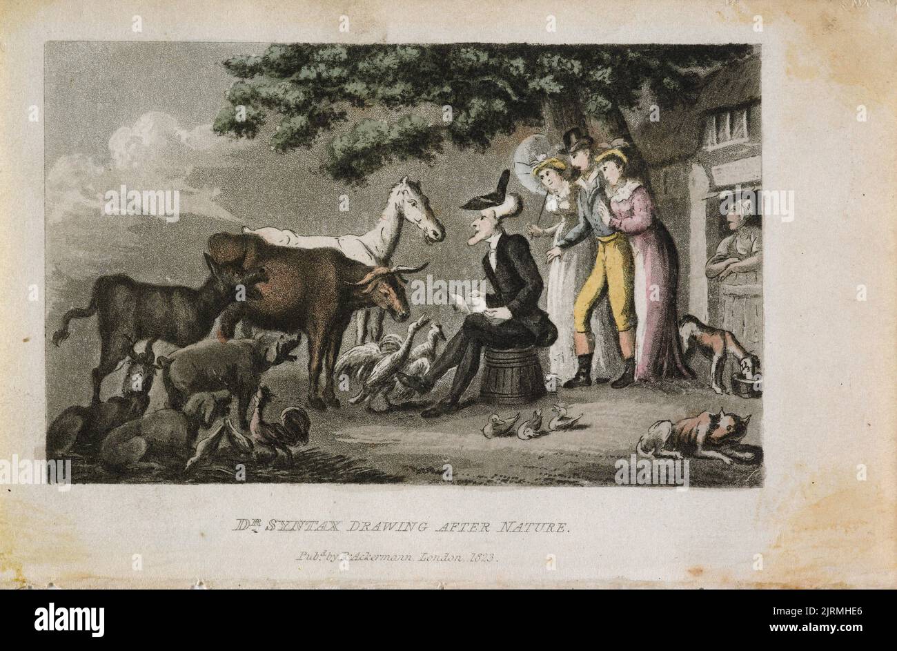 Doctor Syntax drawing after nature, 1823, England, by Thomas Rowlandson ...