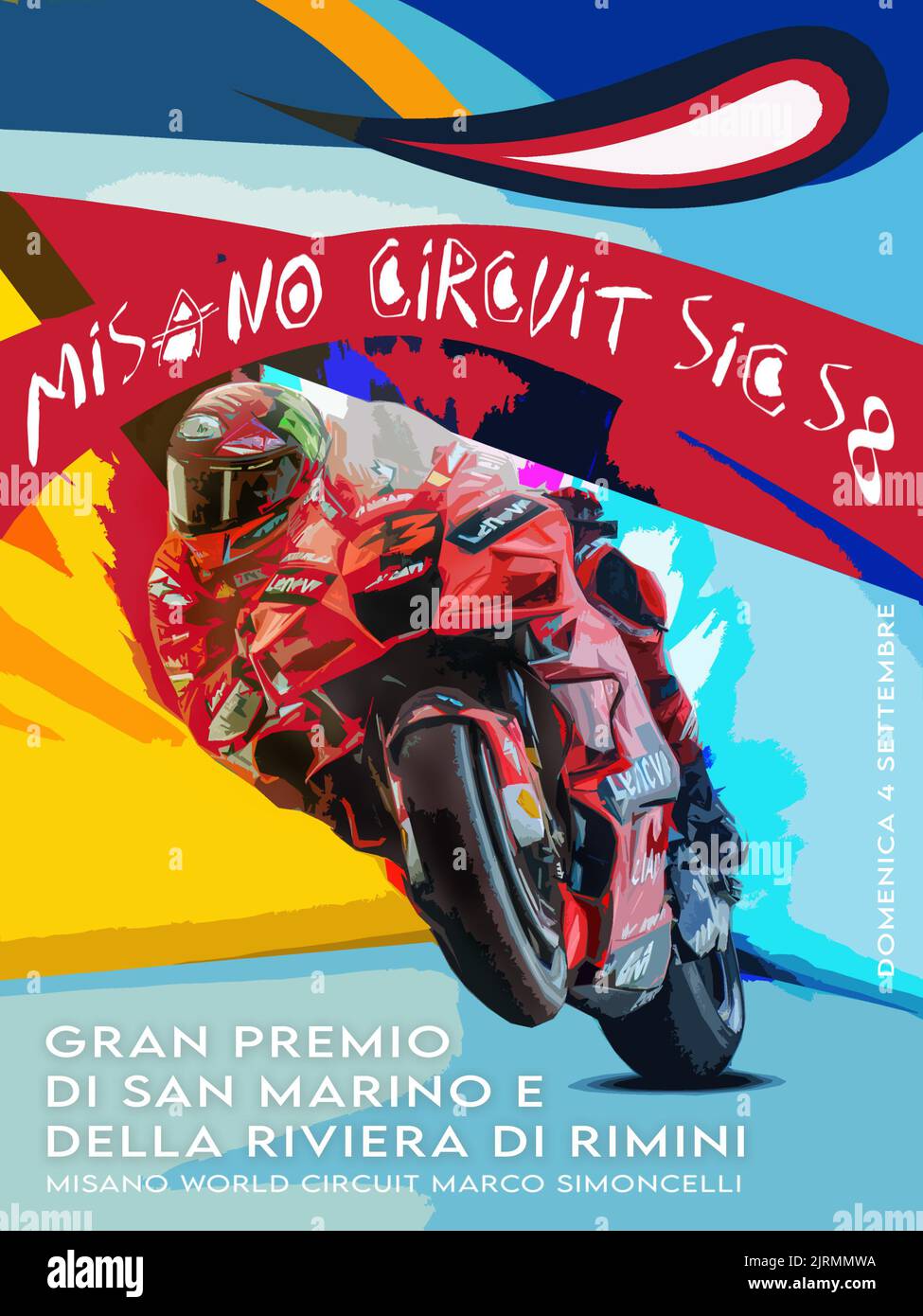 Misano Moto GP Race Poster Stock Photo