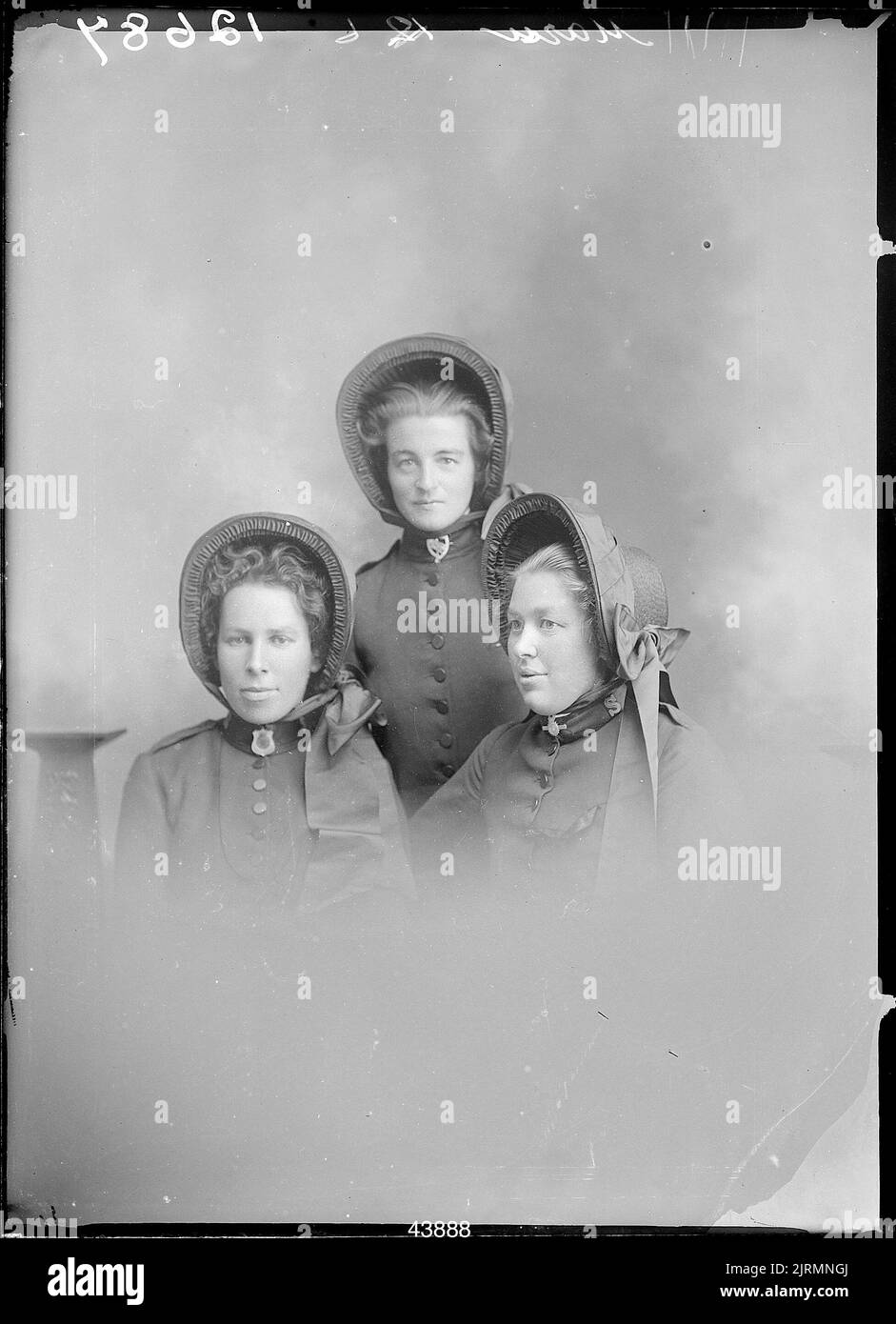 Three women in Salvation Army uniforms, inscribed Maru, circa 1900