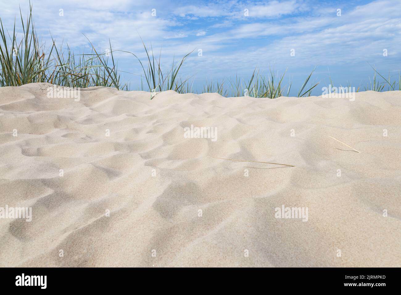 Beautiful white sand dunes at the Baltic sea beach Stock Photo