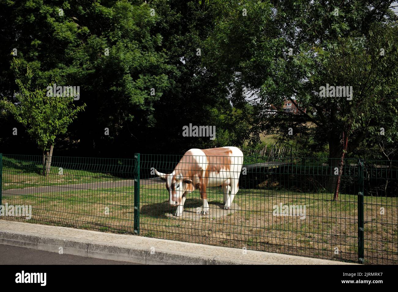 Fake Plastic cows at Washbrooks Family Farm Stock Photo