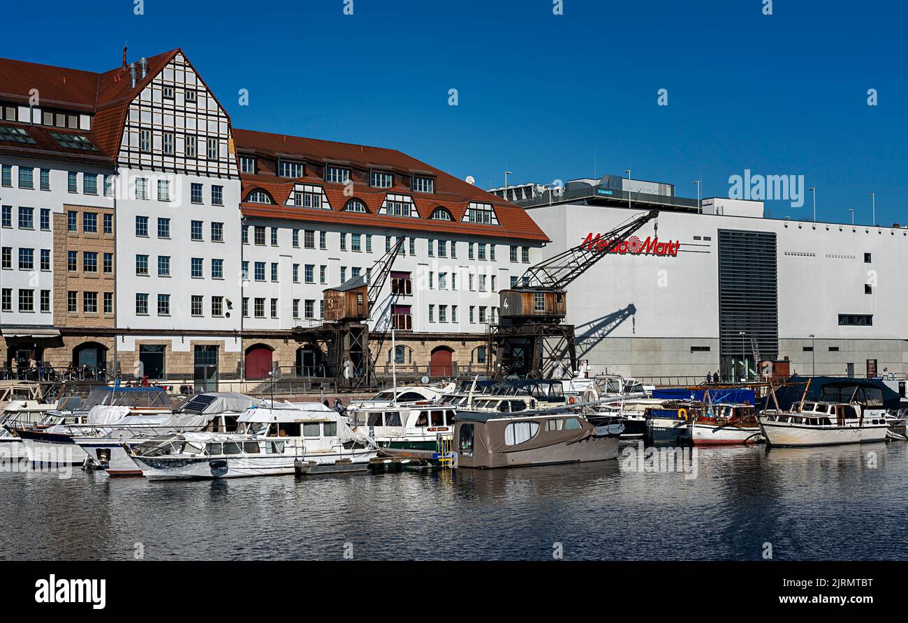 Shopping Center At The Old Industrial Area Of Tempelhofer Hafen, Tempelhof-Schöneberg, Berlin, Germany Stock Photo