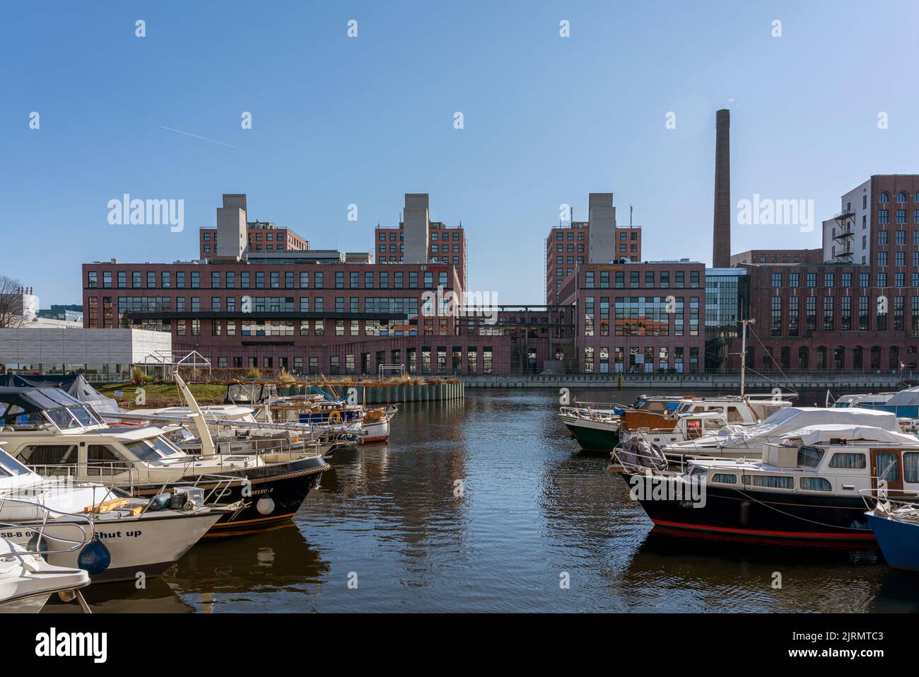 Shopping Center At The Old Industrial Area Of Tempelhofer Hafen, Tempelhof-Schöneberg, Berlin, Germany Stock Photo