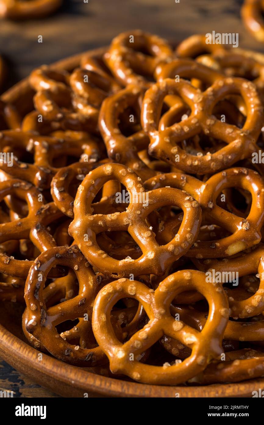 Healthy Homemade Pretzel Twists with Salt in a Bowl Stock Photo Alamy