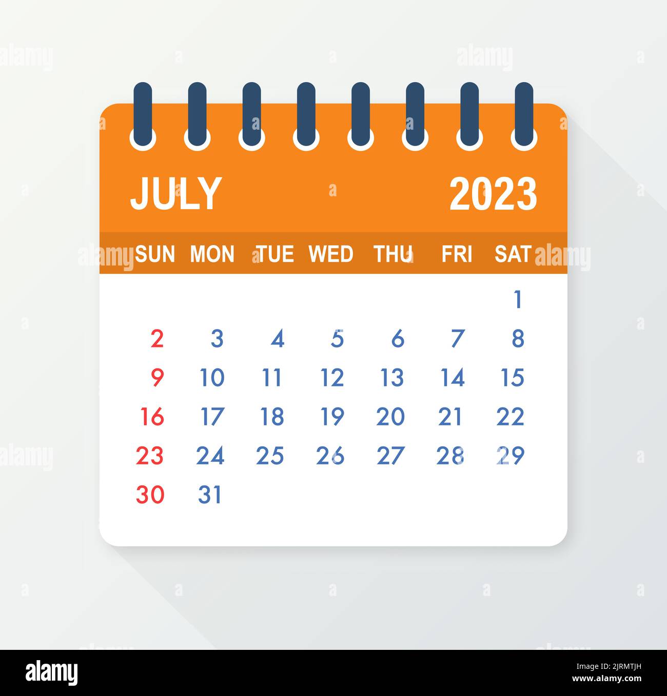 August vector flat daily calendar hi-res stock photography and