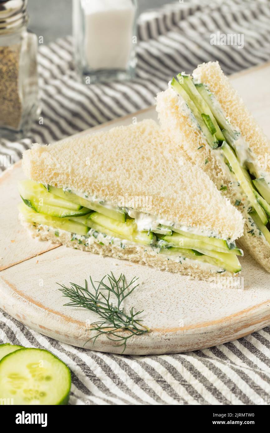 Healthy Homemade English Cucumber Sandwiches with Cream Cheese and