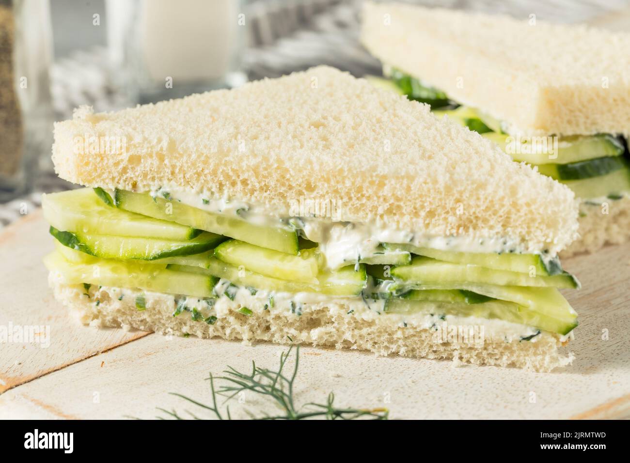 Healthy Homemade English Cucumber Sandwiches with Cream Cheese and
