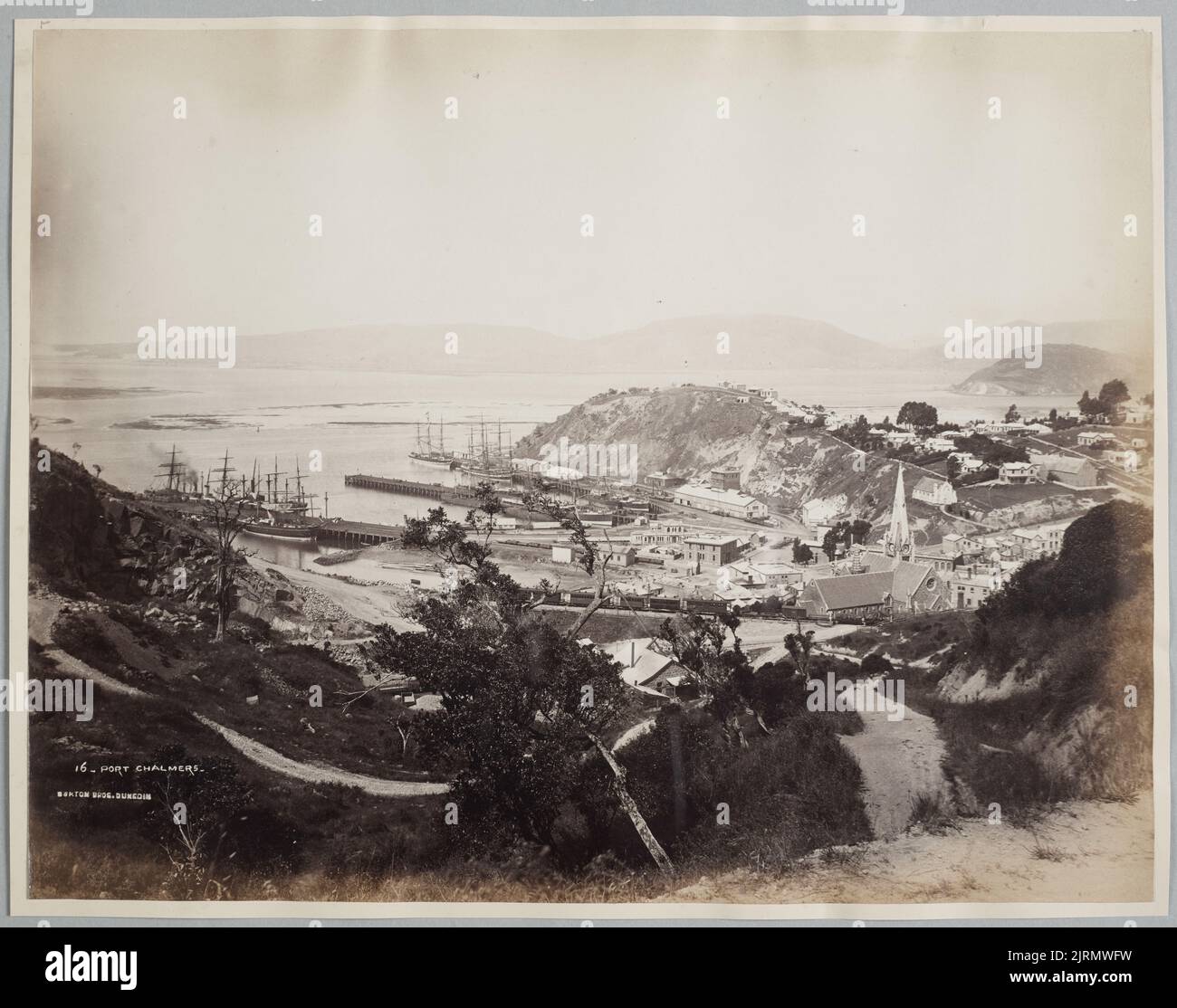 Port Chalmers, circa 18801898, Dunedin, by Burton Brothers Stock Photo