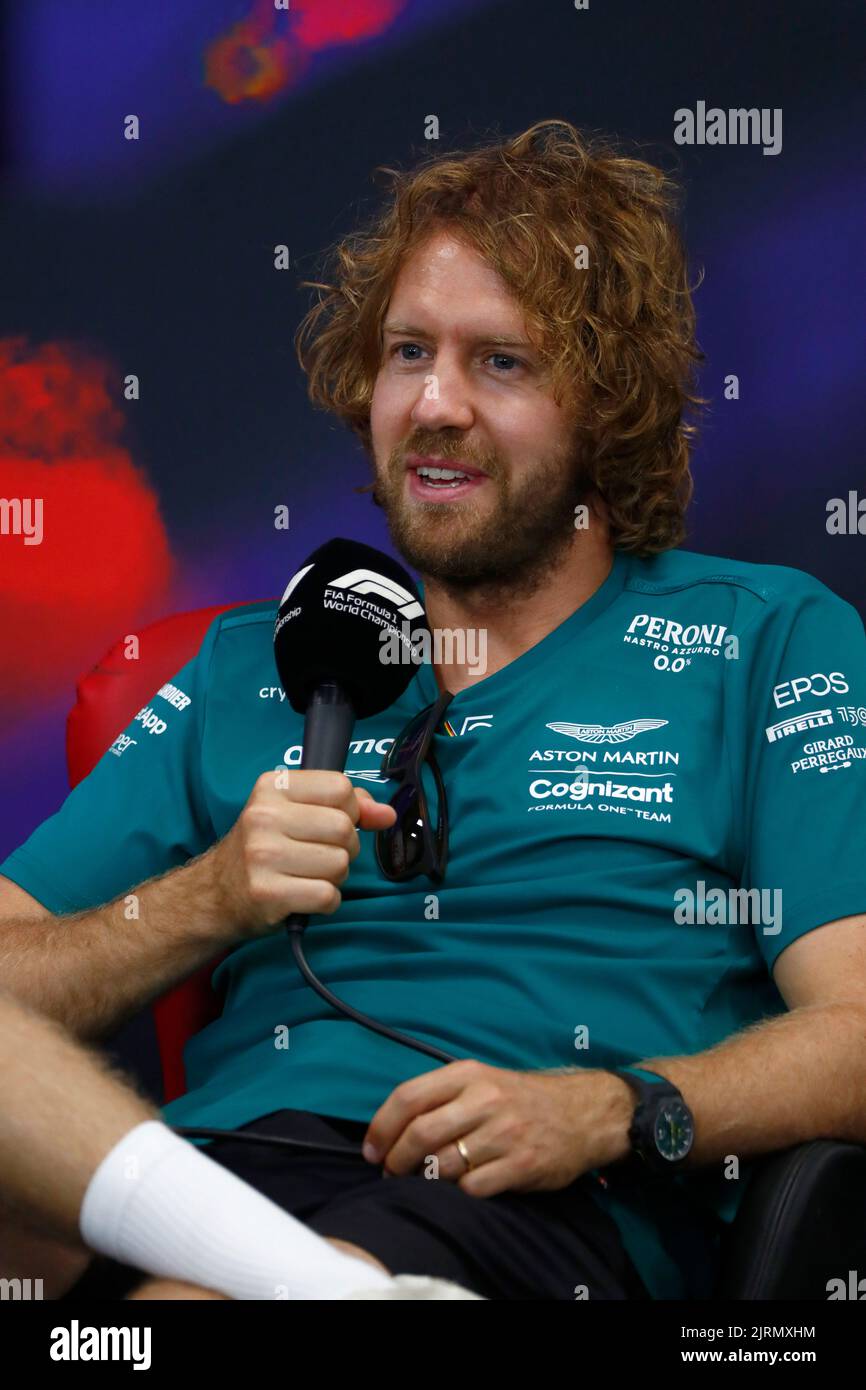Vettel Conference Sebastian Vettel (GER) Aston Martin F1 Team in the FIA Press Conference ...