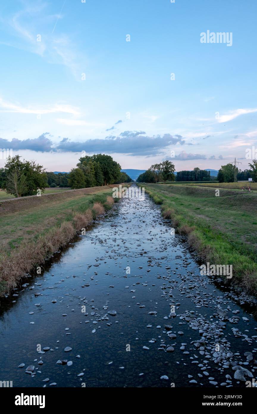 The River Dreisam near Freiburg in Breisgau, Germany Stock Photo