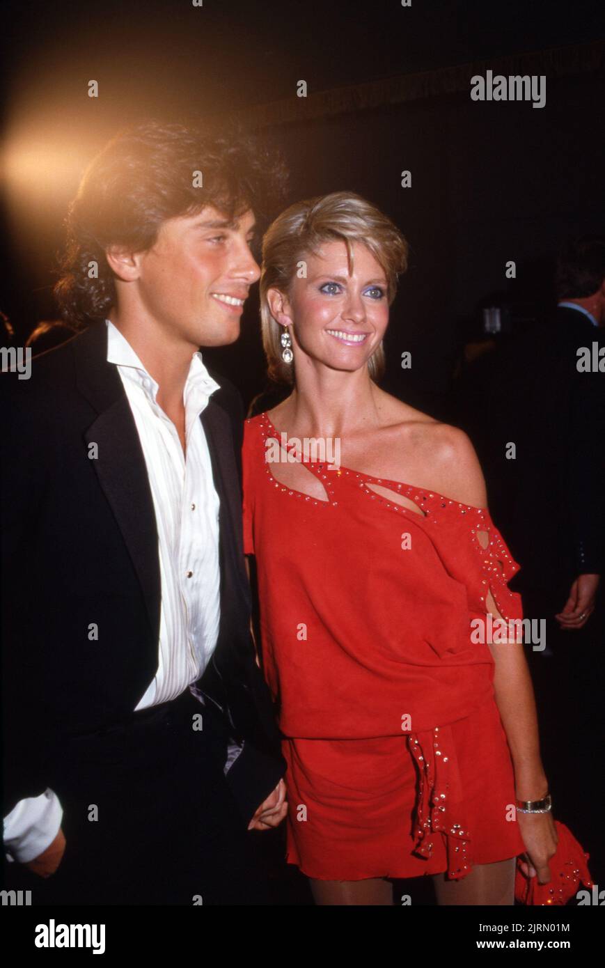 Matt Lattanzi and Olivia Newton-John at the Stayin' AlivePremiere on July 11, 1983 at Mann's Chinese Theater in Hollywood, California Credit: Ralph Dominguez/MediaPunch Stock Photo