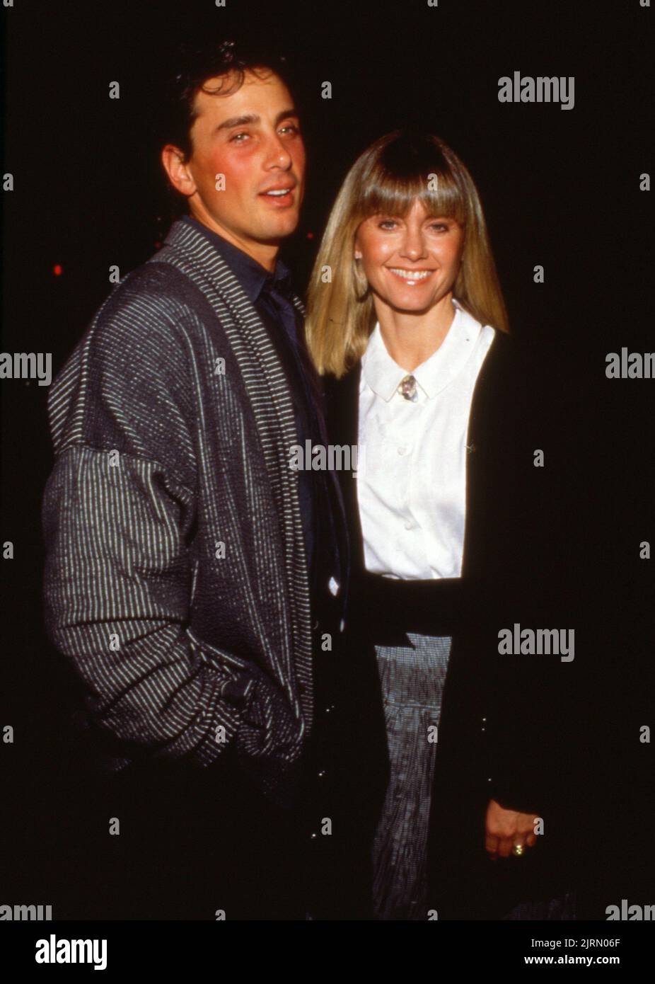 Olivia Newton-John and Matt Lattanzi at the Siesta Culver City Premiere on October 29, 1987 at the Cary Grant Theatre in Culver City. Credit: Ralph Dominguez/MediaPunch Stock Photo