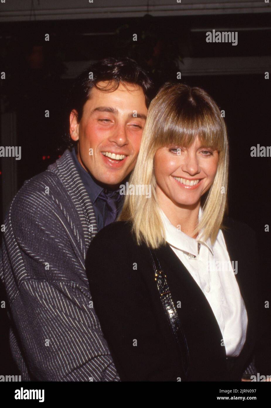 Olivia Newton-John and Matt Lattanzi at the Siesta Culver City Premiere on October 29, 1987 at the Cary Grant Theatre in Culver City. Credit: Ralph Dominguez/MediaPunch Stock Photo