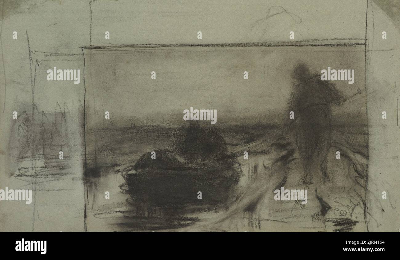 Funeral barge, circa 1875, by Petrus van der Velden. Gift of Mr and Mrs