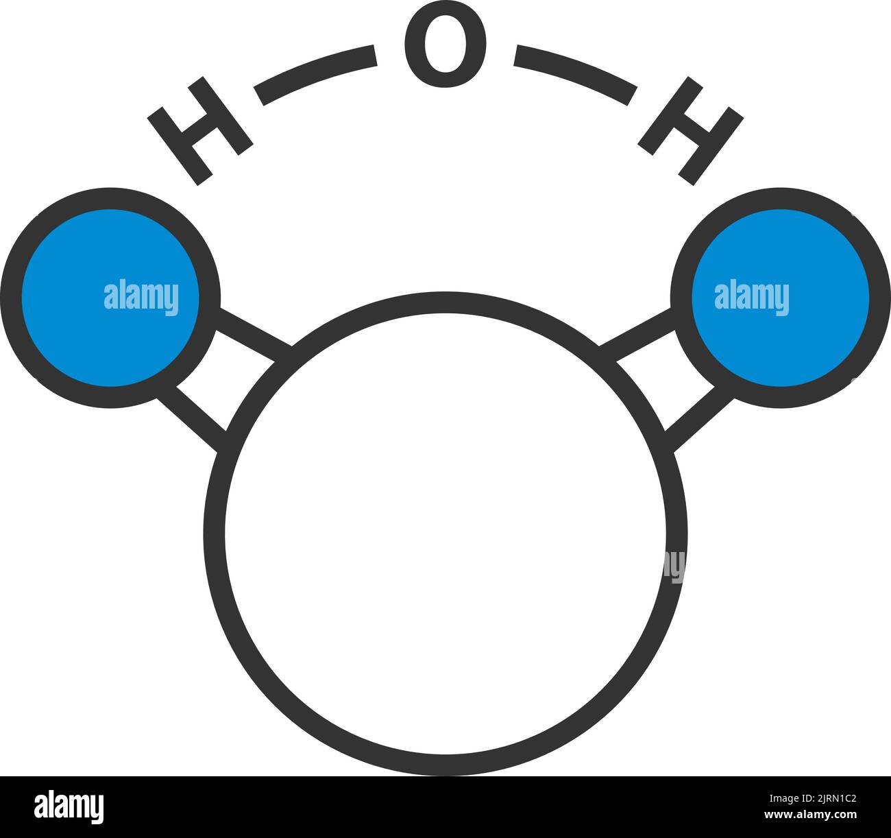 Icon Of Chemical Molecule Water. Editable Bold Outline With Color Fill ...