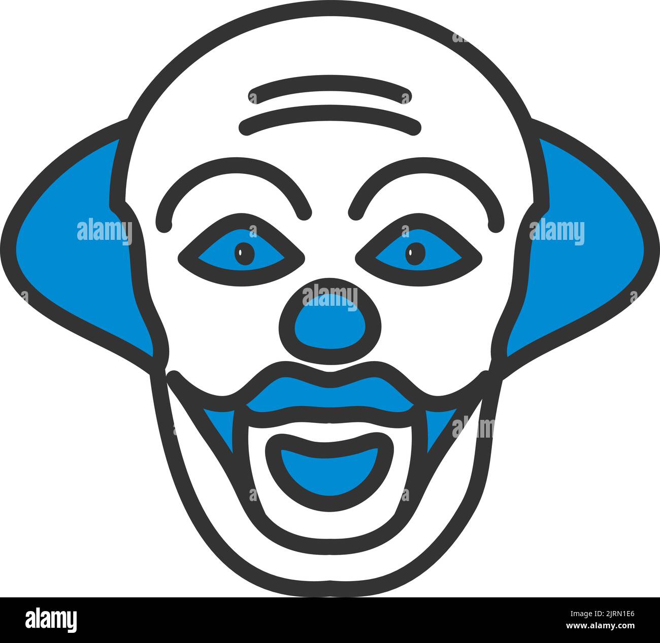 Party Clown Face Icon. Editable Bold Outline With Color Fill Design ...