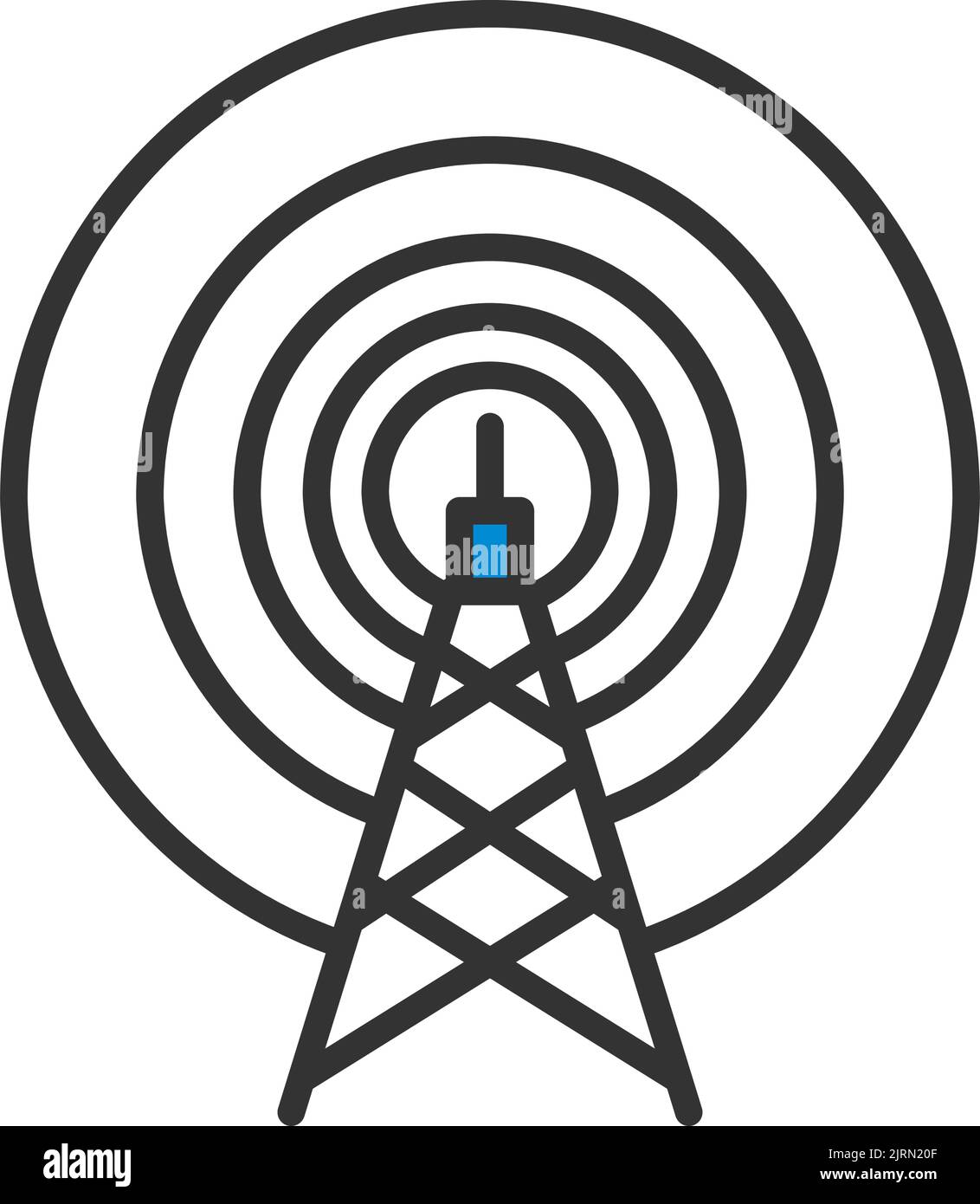 Radio Antenna Icon. Editable Bold Outline With Color Fill Design ...