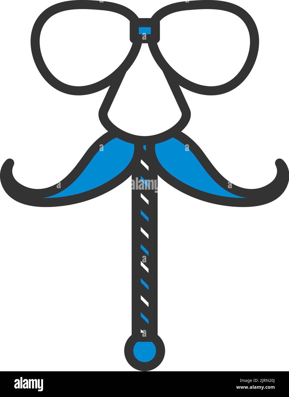 Glasses And Mustache Icon. Editable Bold Outline With Color Fill Design ...