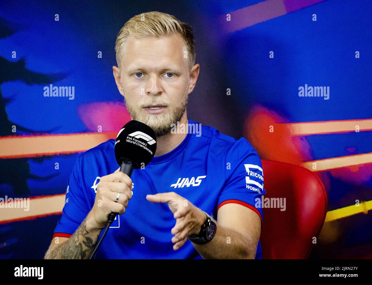 2022-08-25 15:10:25 SPA - Kevin Magnussen (Haas F1 Team) during a press conference at the Spa-Francrochamps race track in the run-up to the Belgian Grand Prix. ANP SEM VAN DER WAL netherlands out - belgium out Stock Photo