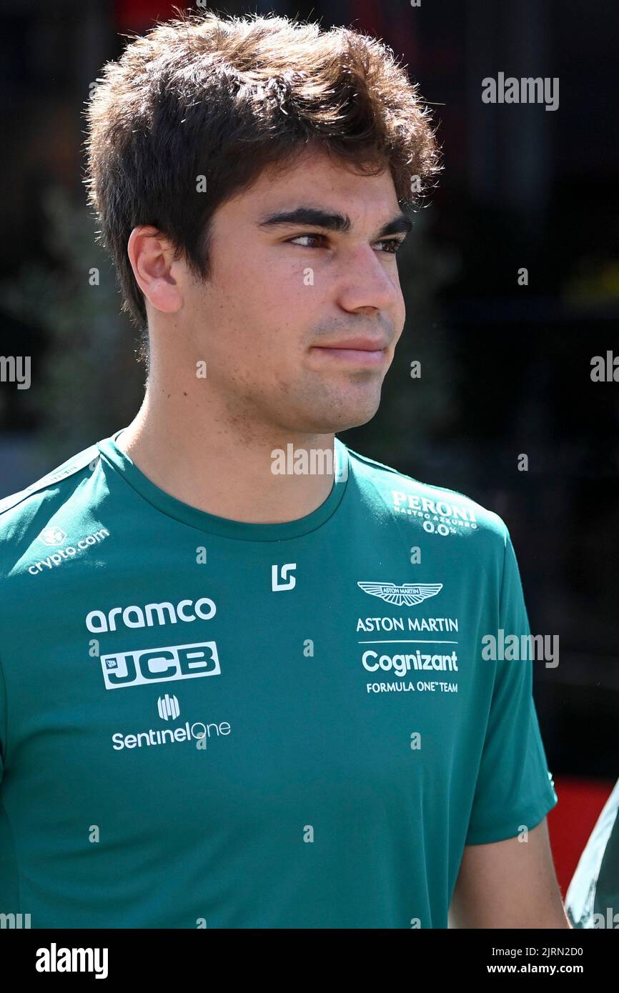 Aston Martin Aramco Cognizant Canadian rider Lance Stroll pictured during preparations for the Grand Prix F1 of Belgium race, in Spa-Francorchamps, Wednesday 24 August 2022. The Spa-Francorchamps Formula One Grand Prix takes place this weekend, from August 26th to August 28th. BELGA PHOTO DIRK WAEM Stock Photo