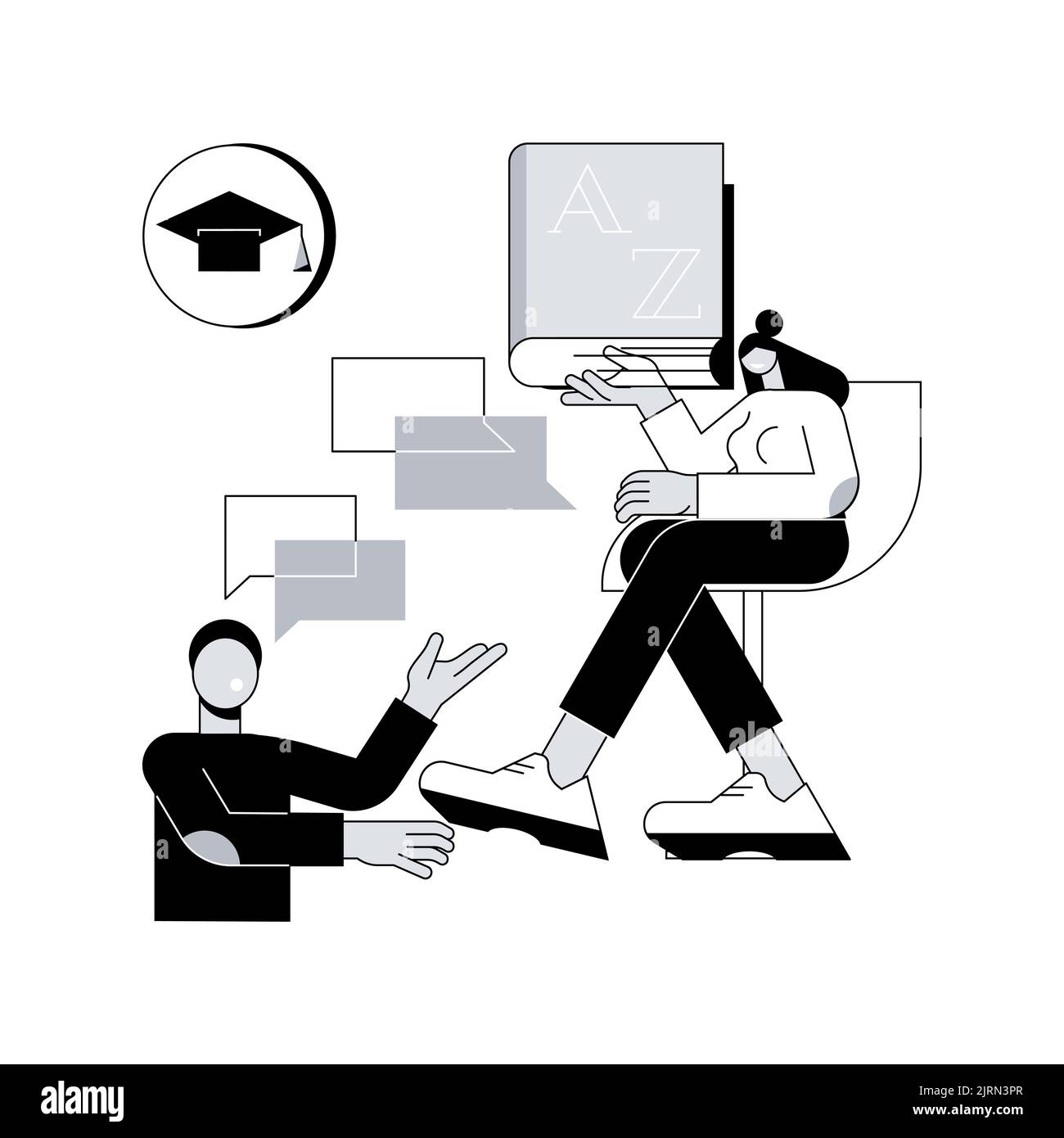 Bilingual immersion program abstract concept vector illustration. Early