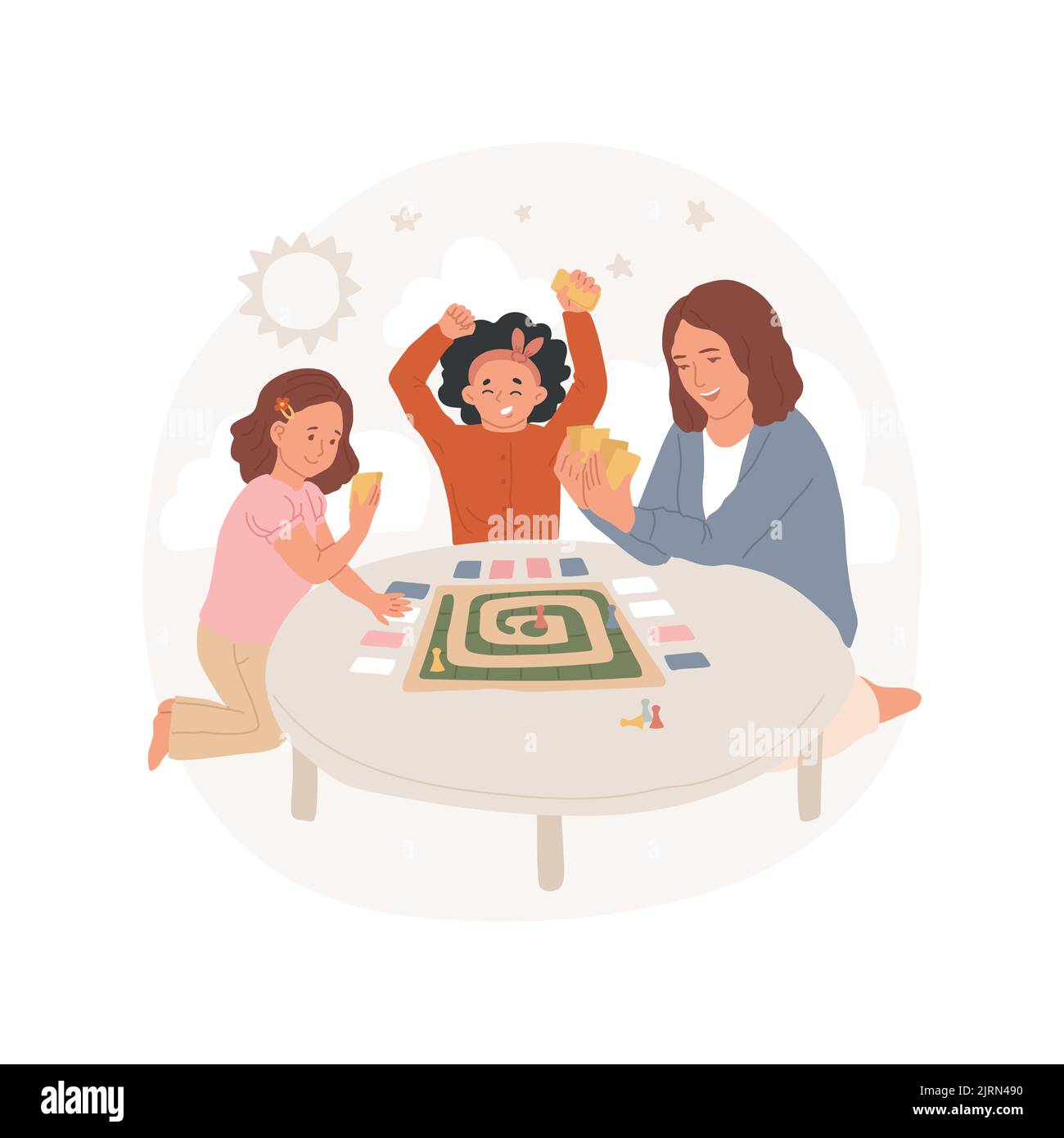 Card games isolated cartoon vector illustration. Kid-friendly tabletop ...