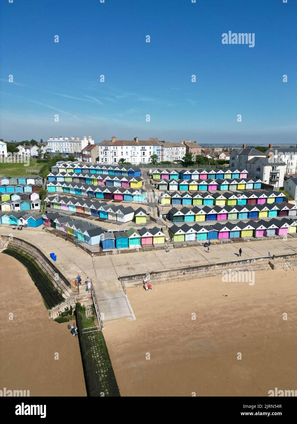 WaltonontheNaze Beach Huts and sandy beach in Essex, United Kingdom