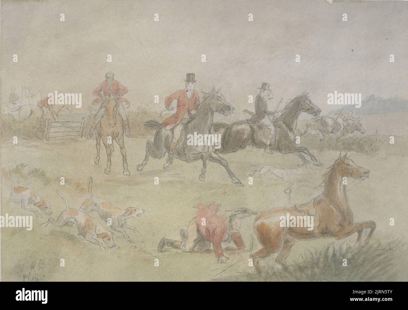 The hunt, England, by Hablot Browne. Gift of Archdeacon F.H.D. Smythe