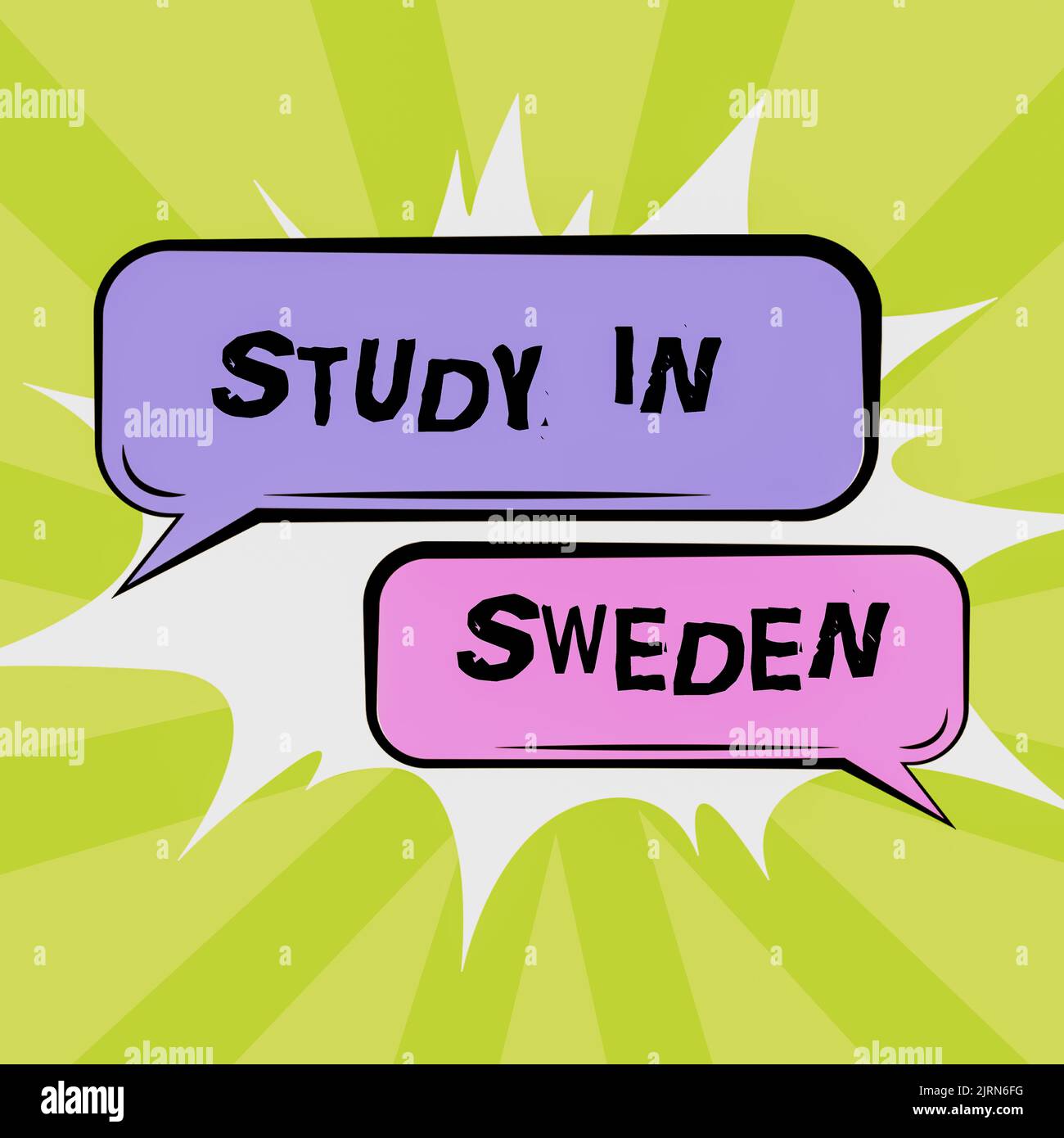 Sign displaying Study In Sweden. Word for Travel to European country for educational purposes Stock Photo