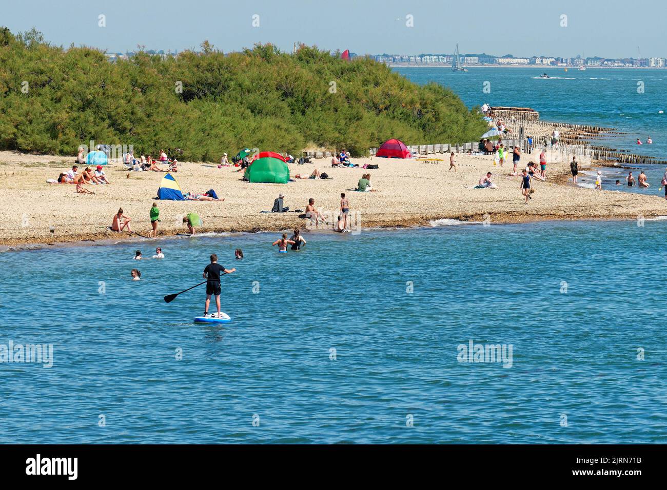 Crowds On The Beach At Lepe Country Park On A Hot And Sunny Summers Day crowds-on-the-beach-at-lepe-country-park-on-a-hot-and-sunny-summers-day