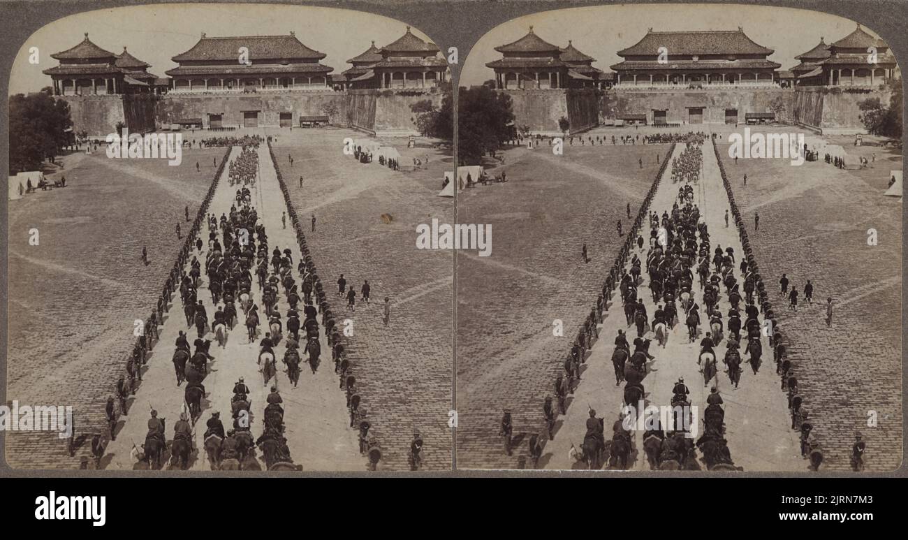 Count Von Waldersee, escorted by Officers of the Allied Armies, towards