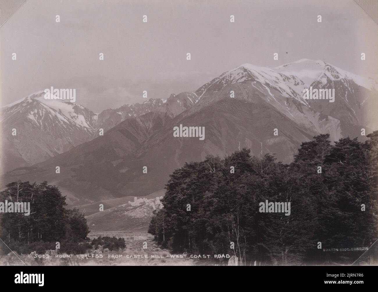 Mount Torless from Castle Hill, West Coast Road, 1890s, Dunedin, by