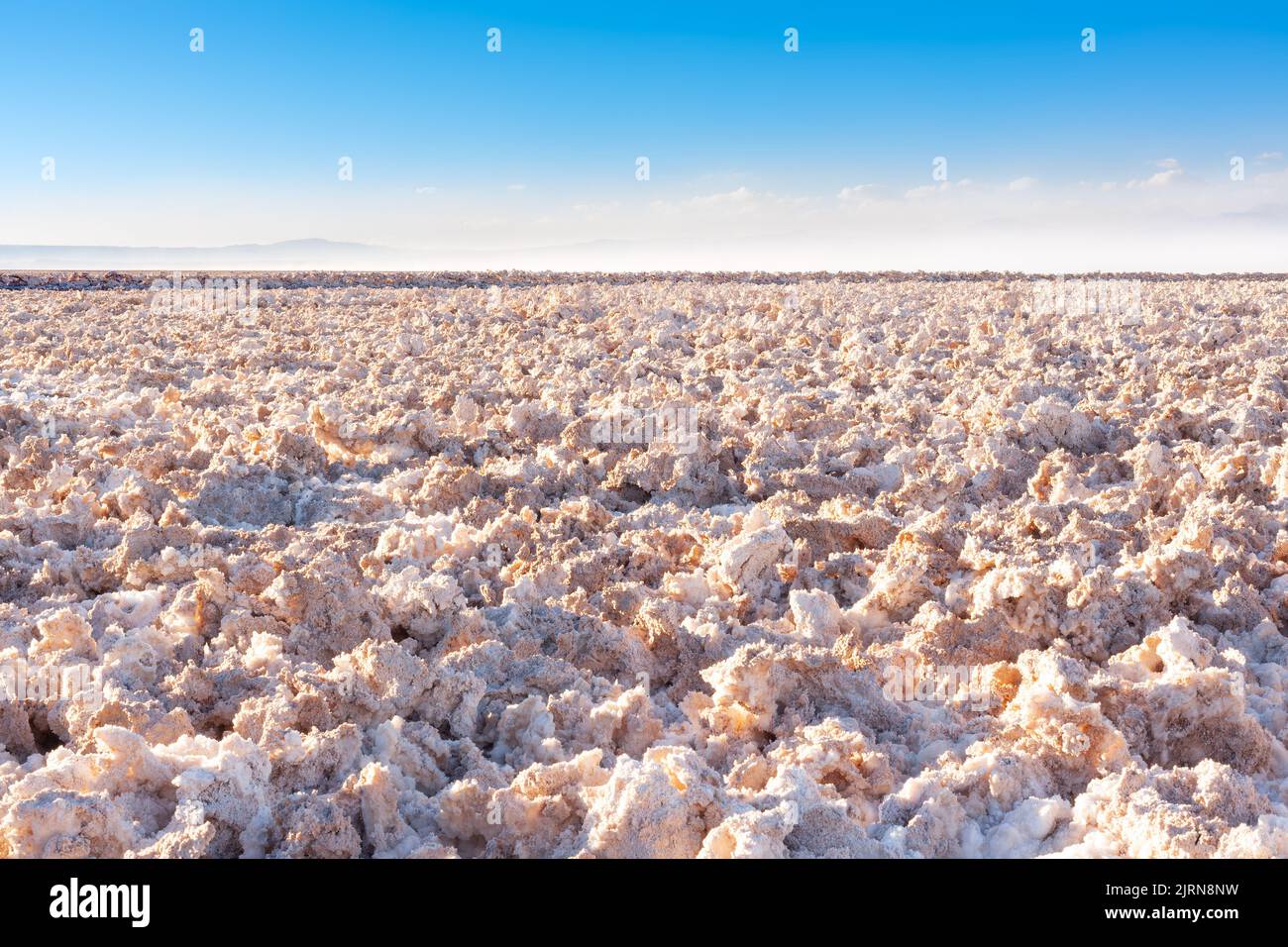 Lithium reserves in the salar de atacama at the Atacama desert in Chile. Stock Photo