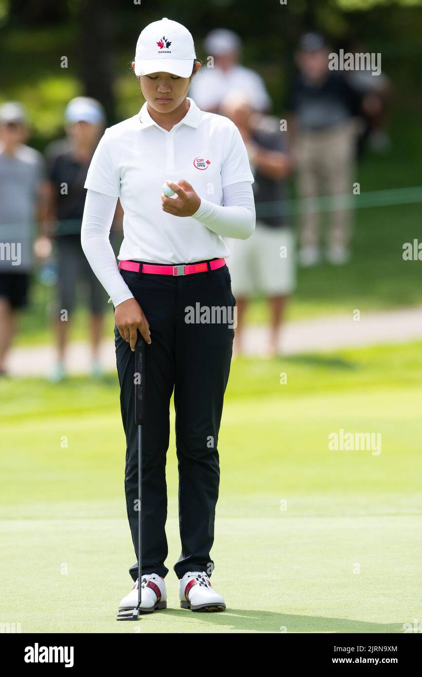 August 25, 2022: Lucy Lin on the 14th hole in the opening round of the CP Womens Open held at Ottawa Hunt & Golf Club in Ottawa, Canada. Daniel Lea/CSM Stock Photo