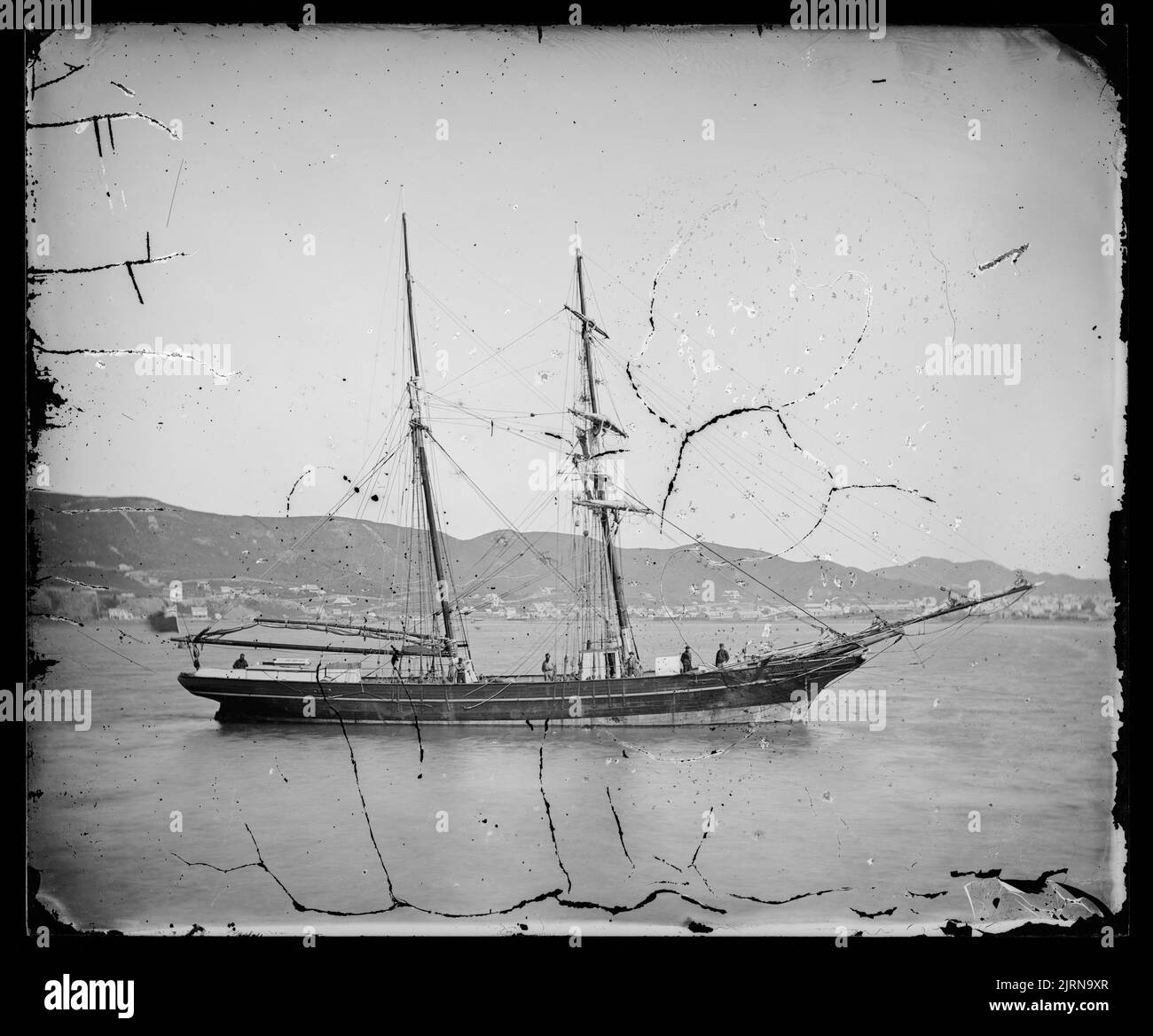 Sailing ship, circa 1876, Wellington, by James Bragge Stock Photo Alamy