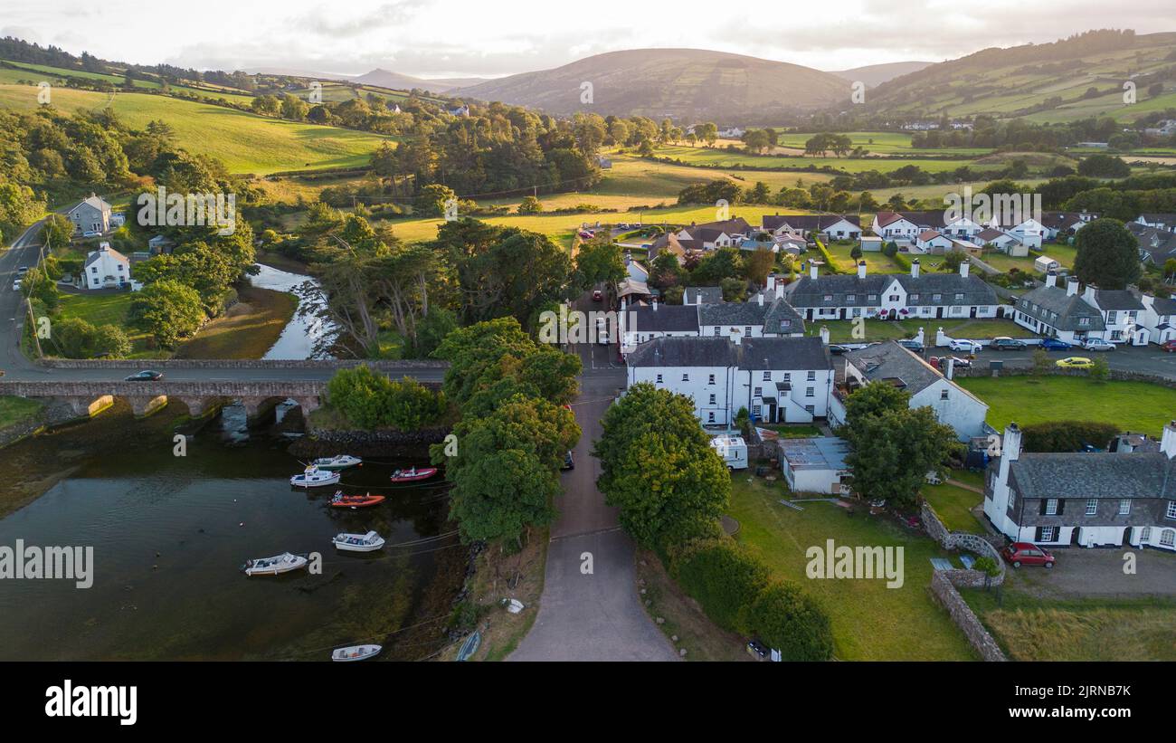 Cushendun is a small coastal village in County Antrim, Northern Ireland. Stock Photo