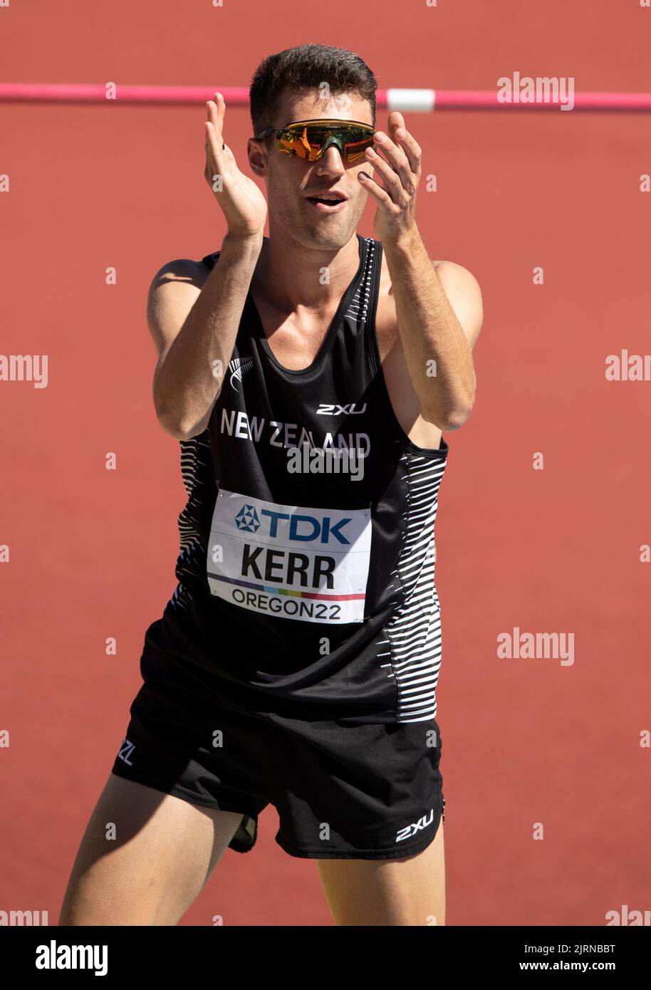 Hamish Kerr of New Zealand competing in the men’s high jump heats at