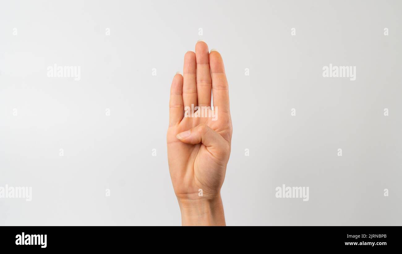 code sign for victims of domestic violence, hand sign part 1 Stock Photo