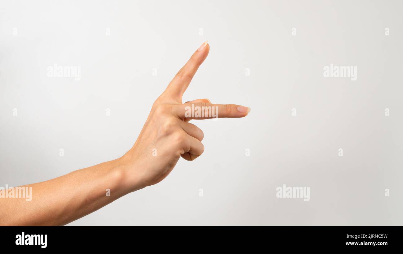 Sign language of the deaf and dumb people, English letter k Stock Photo ...