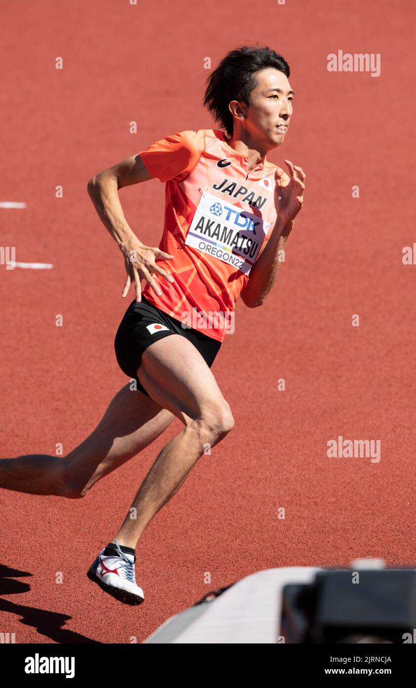 Ryoichi Akamatsu of Japan competing in the men’s high jump heats at the