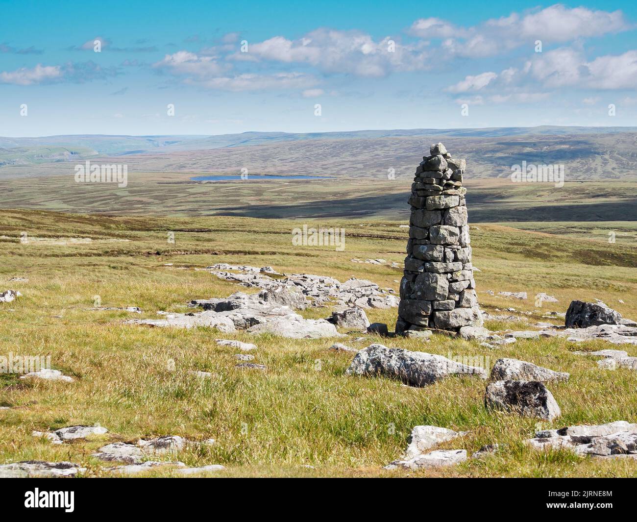 View over Birkdale Tarn from the Millstones, Yorkshire Dales National Park Stock Photo